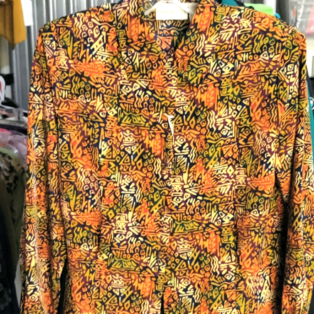 Christie & Jill orange lines blouse